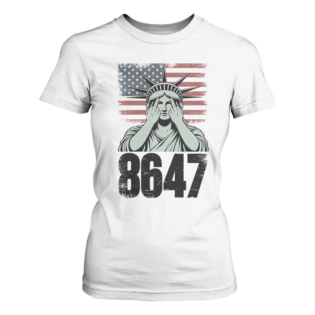 8647 Statue Of Liberty T Shirt For Women Political Satire Protest Poster Graphic TS12 White Print Your Wear