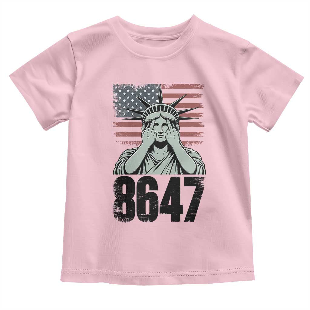 8647 Statue Of Liberty Toddler T Shirt Political Satire Protest Poster Graphic TS12 Light Pink Print Your Wear