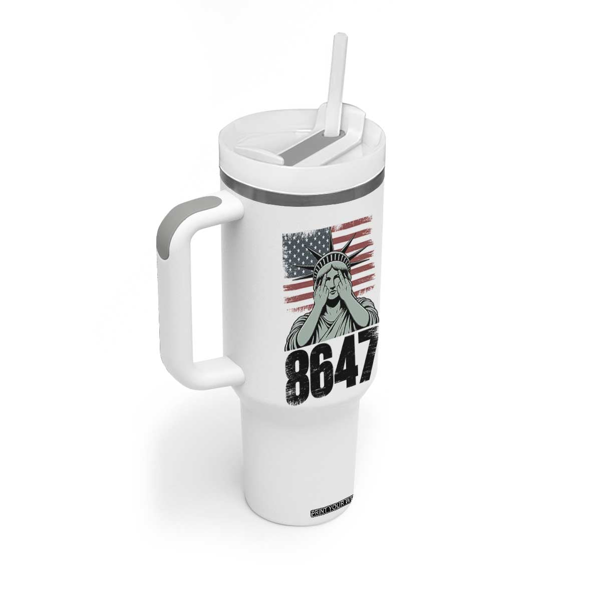 8647 Statue Of Liberty Tumbler With Handle Political Satire Protest Poster Graphic TS12 Print Your Wear