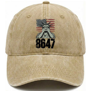 8647 Statue Of Liberty Washed Cotton Baseball Cap Political Satire Protest Poster Graphic TS12 Print Your Wear