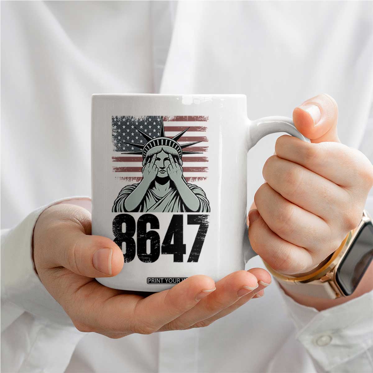 8647 Statue Of Liberty Coffee Mug Political Satire Protest Poster Graphic TS12 Print Your Wear