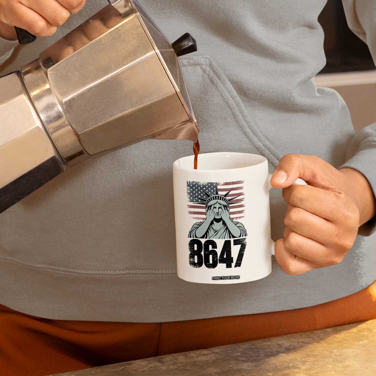 8647 Statue Of Liberty Coffee Mug Political Satire Protest Poster Graphic TS12 Print Your Wear
