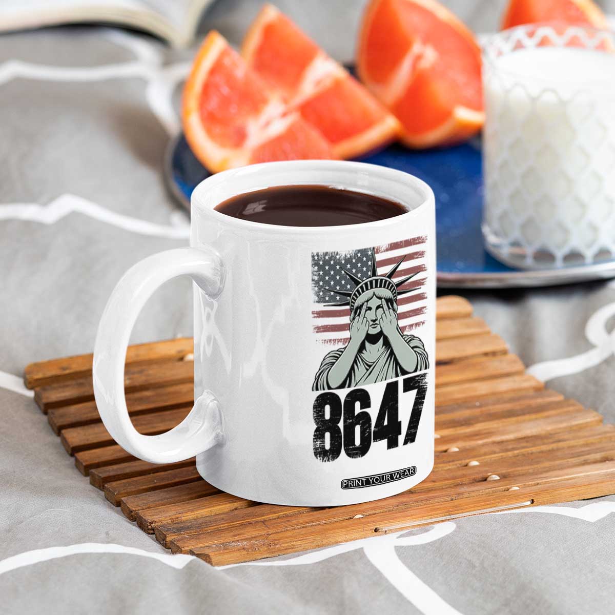 8647 Statue Of Liberty Coffee Mug Political Satire Protest Poster Graphic TS12 Print Your Wear