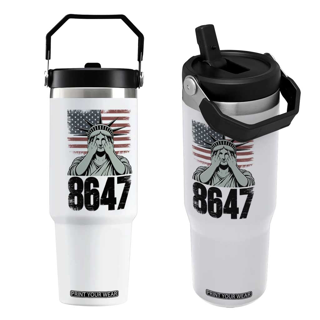 8647 Statue Of Liberty Flip Straw Tumbler Political Satire Protest Poster Graphic TS12 One Size: 30 oz White Print Your Wear