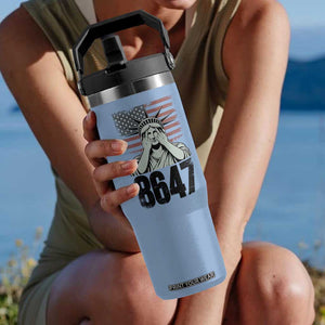 8647 Statue Of Liberty Flip Straw Tumbler Political Satire Protest Poster Graphic TS12 One Size: 30 oz Light Blue Print Your Wear