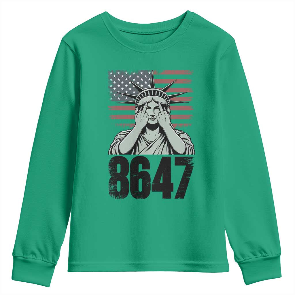 8647 Statue Of Liberty Youth Sweatshirt Political Satire Protest Poster Graphic TS12 Irish Green Print Your Wear