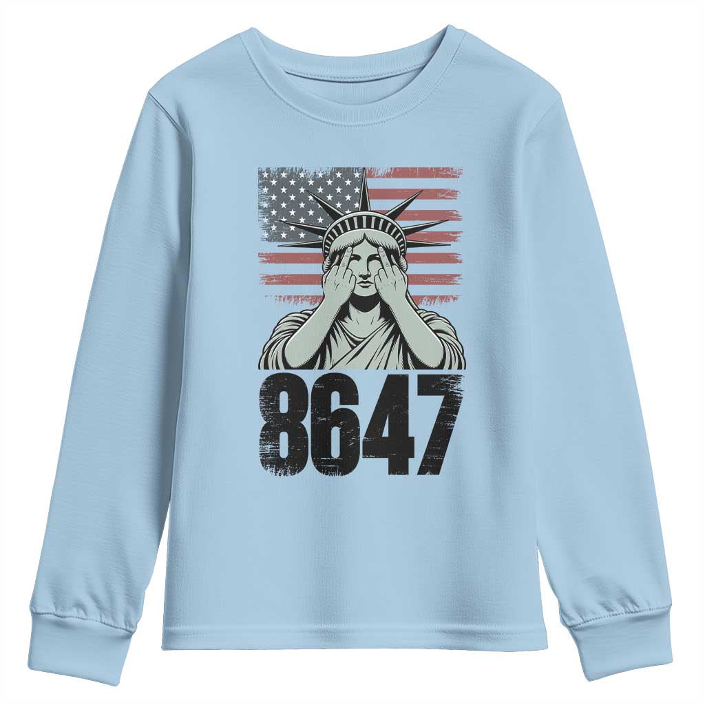 8647 Statue Of Liberty Youth Sweatshirt Political Satire Protest Poster Graphic TS12 Light Blue Print Your Wear