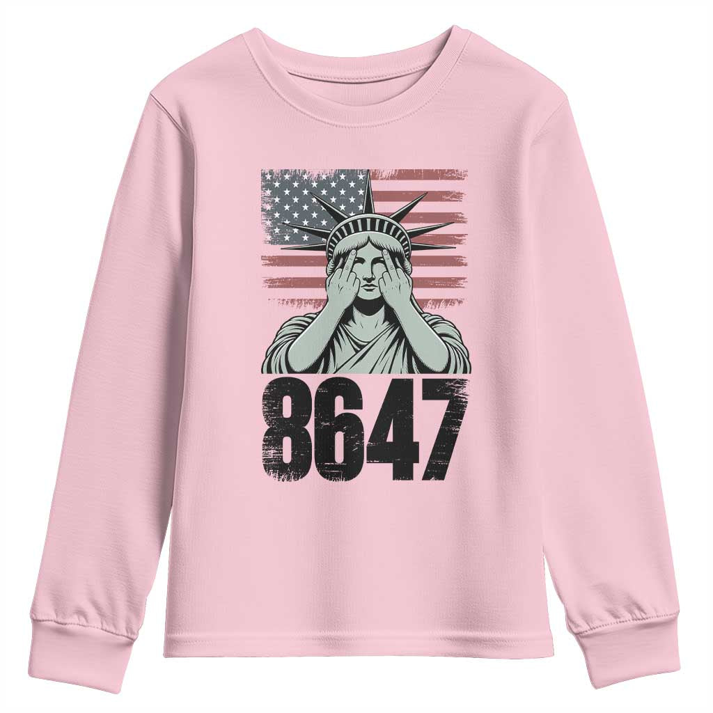 8647 Statue Of Liberty Youth Sweatshirt Political Satire Protest Poster Graphic TS12 Light Pink Print Your Wear