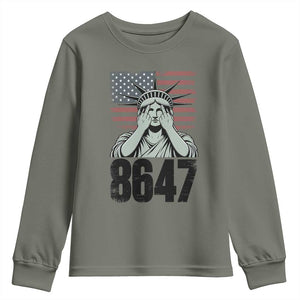 8647 Statue Of Liberty Youth Sweatshirt Political Satire Protest Poster Graphic TS12 Military Green Print Your Wear