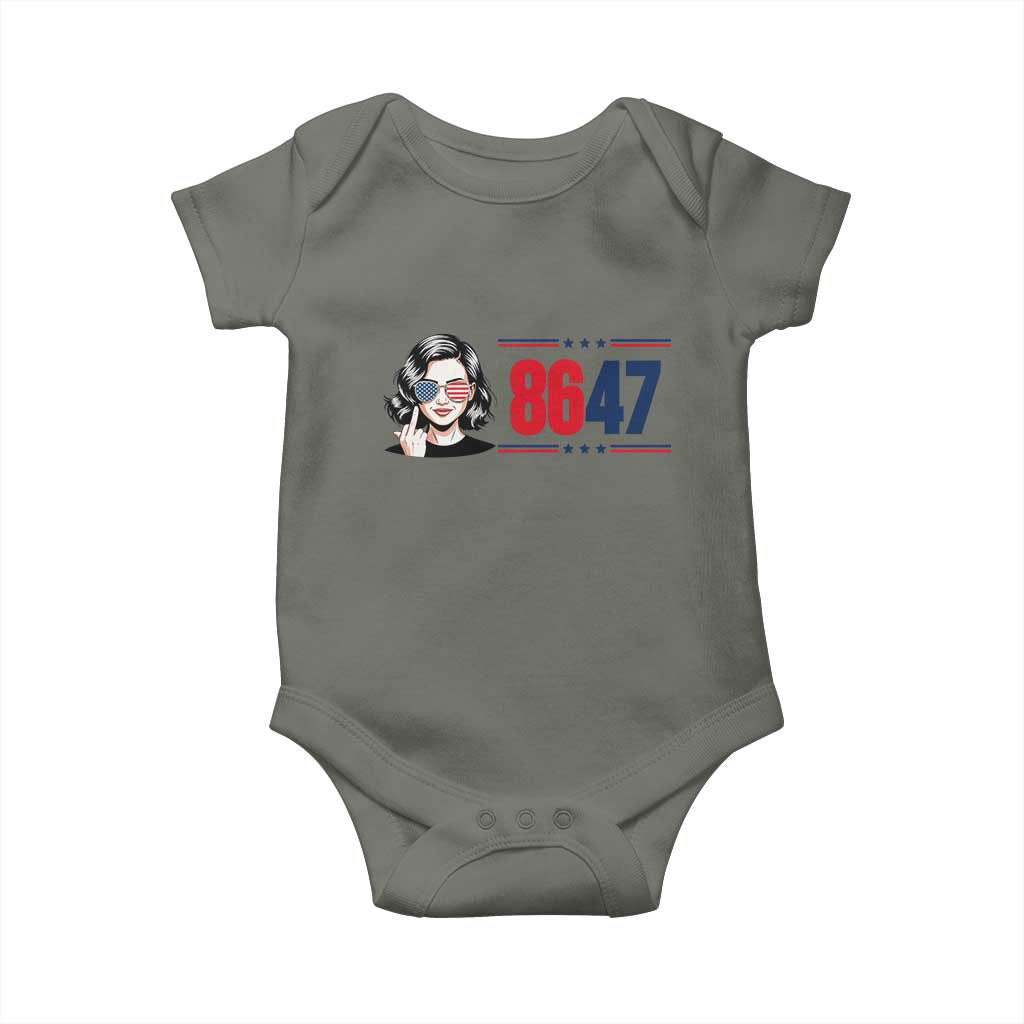 Political Activist 8647 Baby Onesie Freedom Satire Protest Graphic TS12 Military Green Print Your Wear