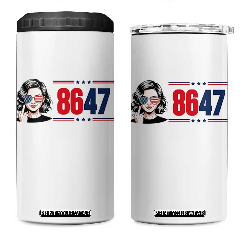 Political Activist 8647 4 in 1 Can Cooler Tumbler Freedom Satire Protest Graphic TS12 One Size: 16 oz White Print Your Wear