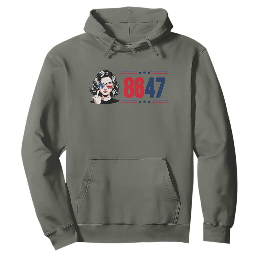 Political Activist 8647 Hoodie Freedom Satire Protest Graphic TS12 Military Green Print Your Wear