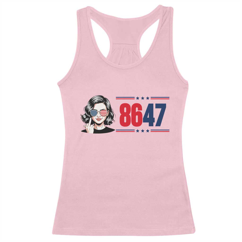 Political Activist 8647 Racerback Tank Top Freedom Satire Protest Graphic TS12 Light Pink Print Your Wear