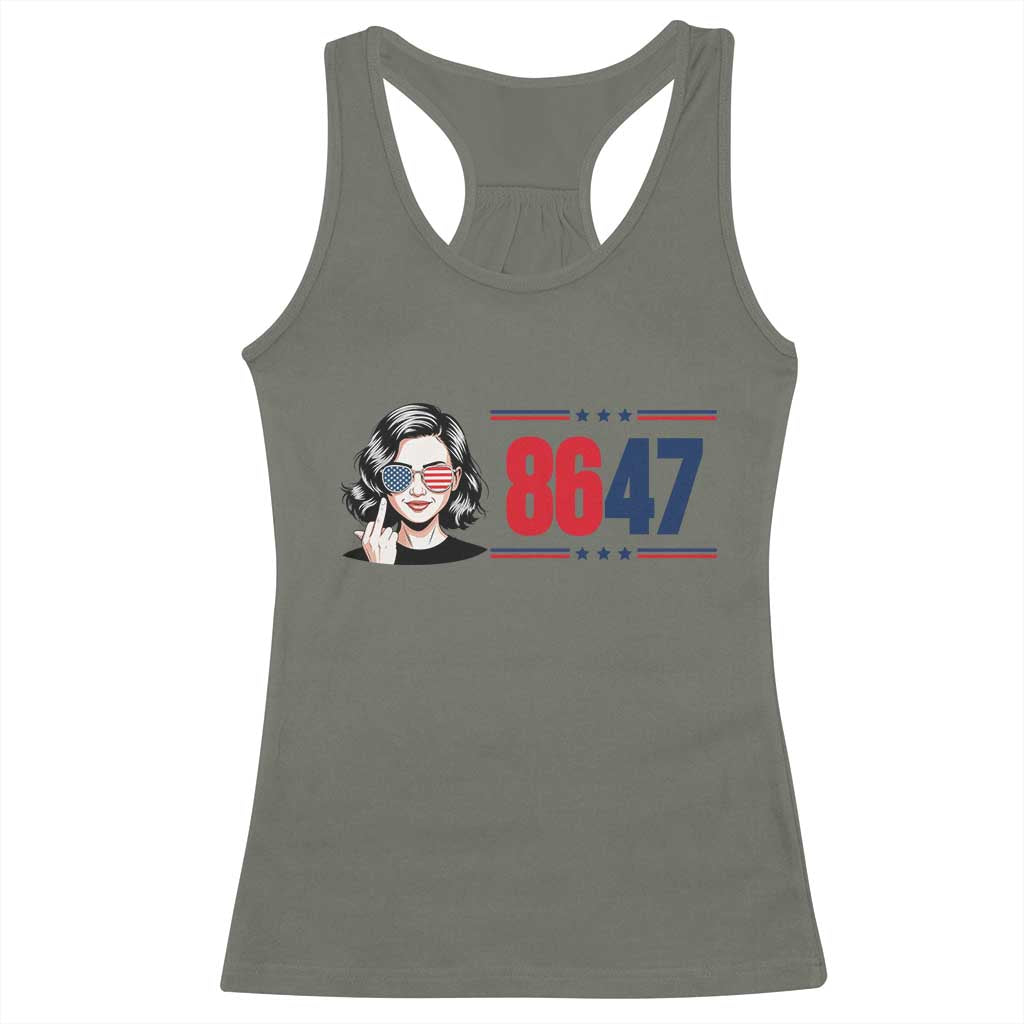 Political Activist 8647 Racerback Tank Top Freedom Satire Protest Graphic TS12 Military Green Print Your Wear