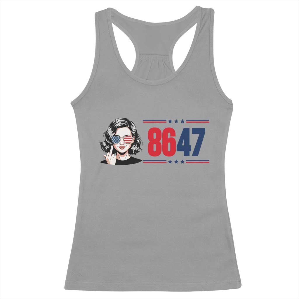 Political Activist 8647 Racerback Tank Top Freedom Satire Protest Graphic TS12 Sport Gray Print Your Wear