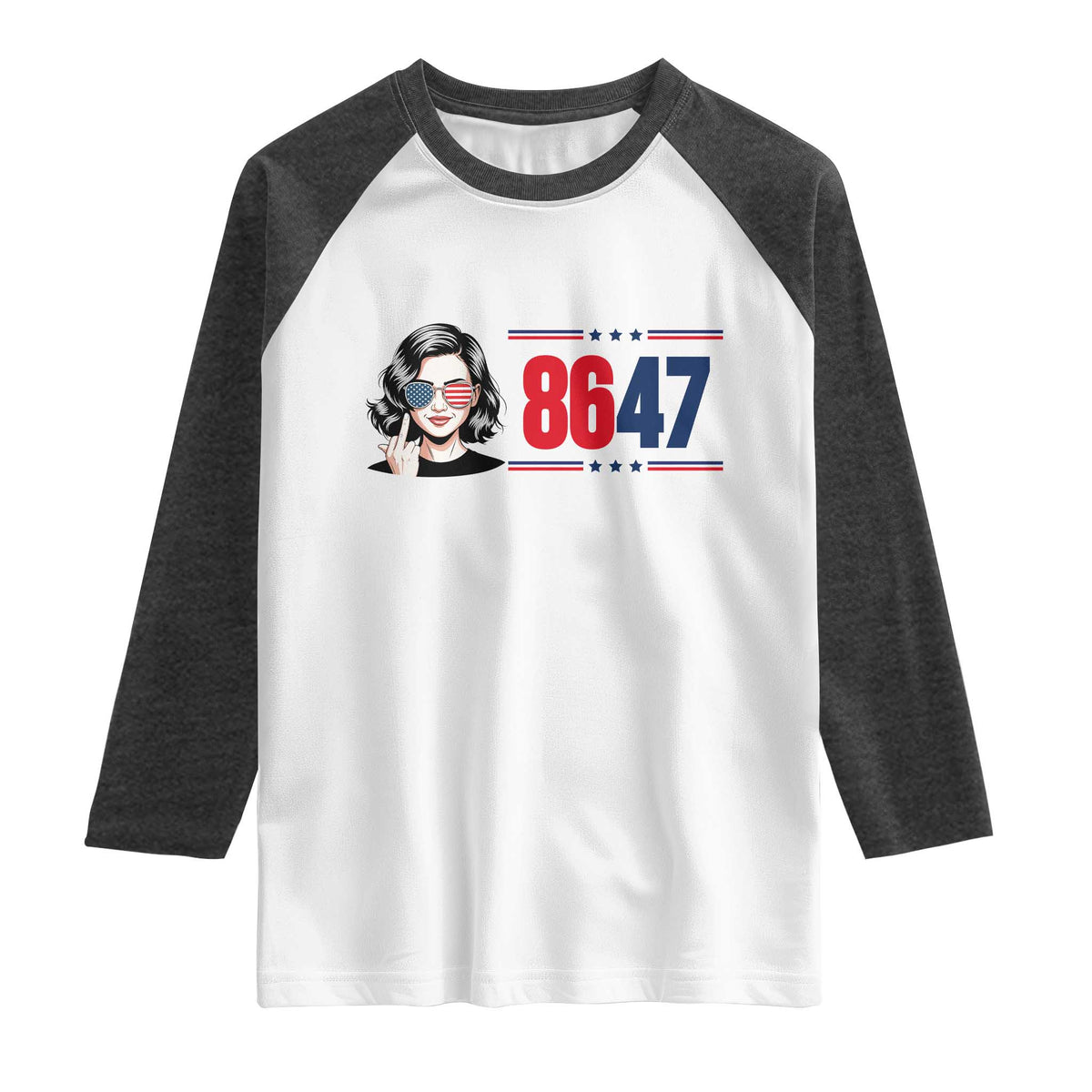 Political Activist 8647 Raglan Shirt Freedom Satire Protest Graphic TS12 White Heather Charcoal Print Your Wear