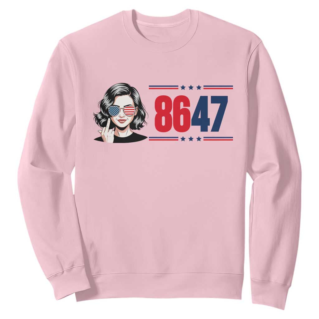 Political Activist 8647 Sweatshirt Freedom Satire Protest Graphic TS12 Light Pink Print Your Wear
