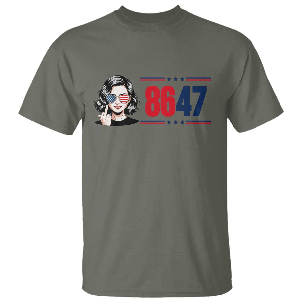 Political Activist 8647 T Shirt Freedom Satire Protest Graphic TS12 Military Green Print Your Wear