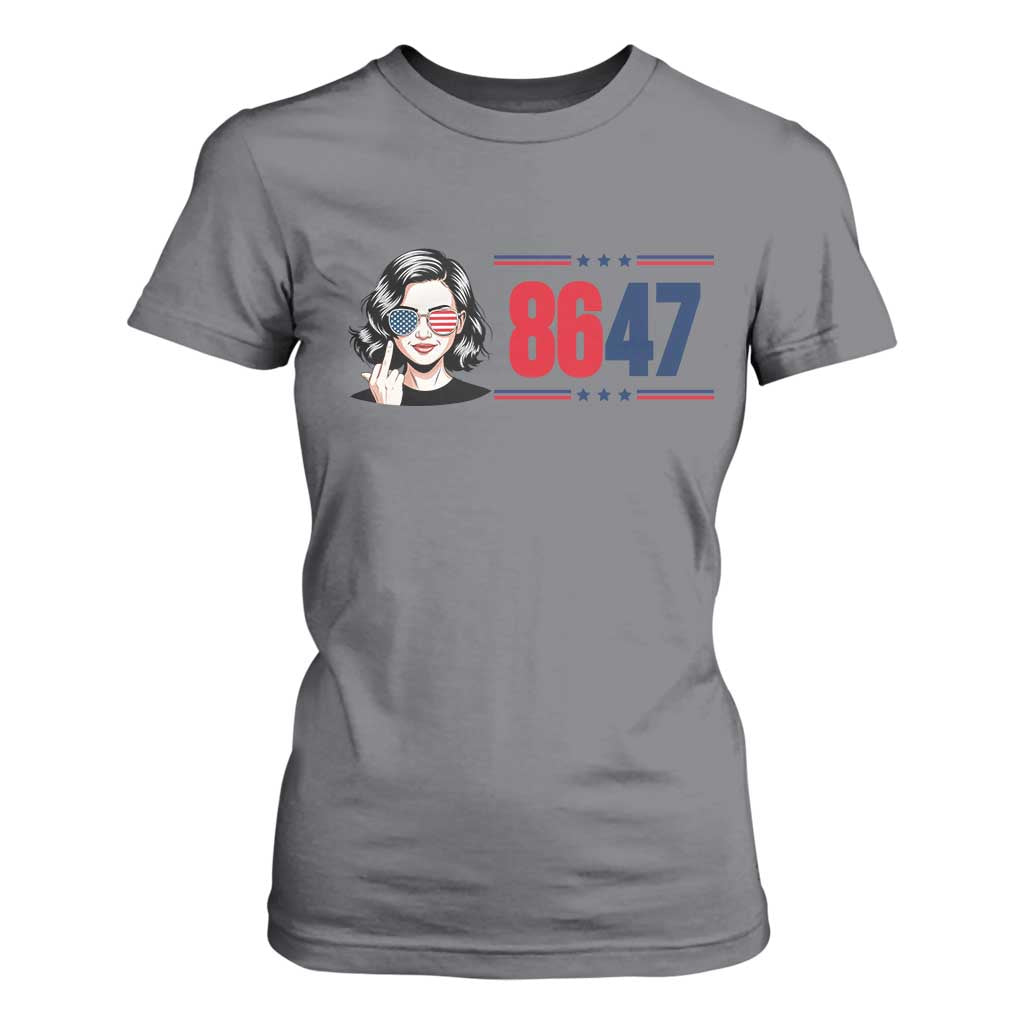 Political Activist 8647 T Shirt For Women Freedom Satire Protest Graphic TS12 Charcoal Print Your Wear