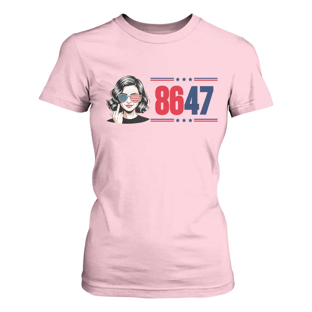 Political Activist 8647 T Shirt For Women Freedom Satire Protest Graphic TS12 Light Pink Print Your Wear