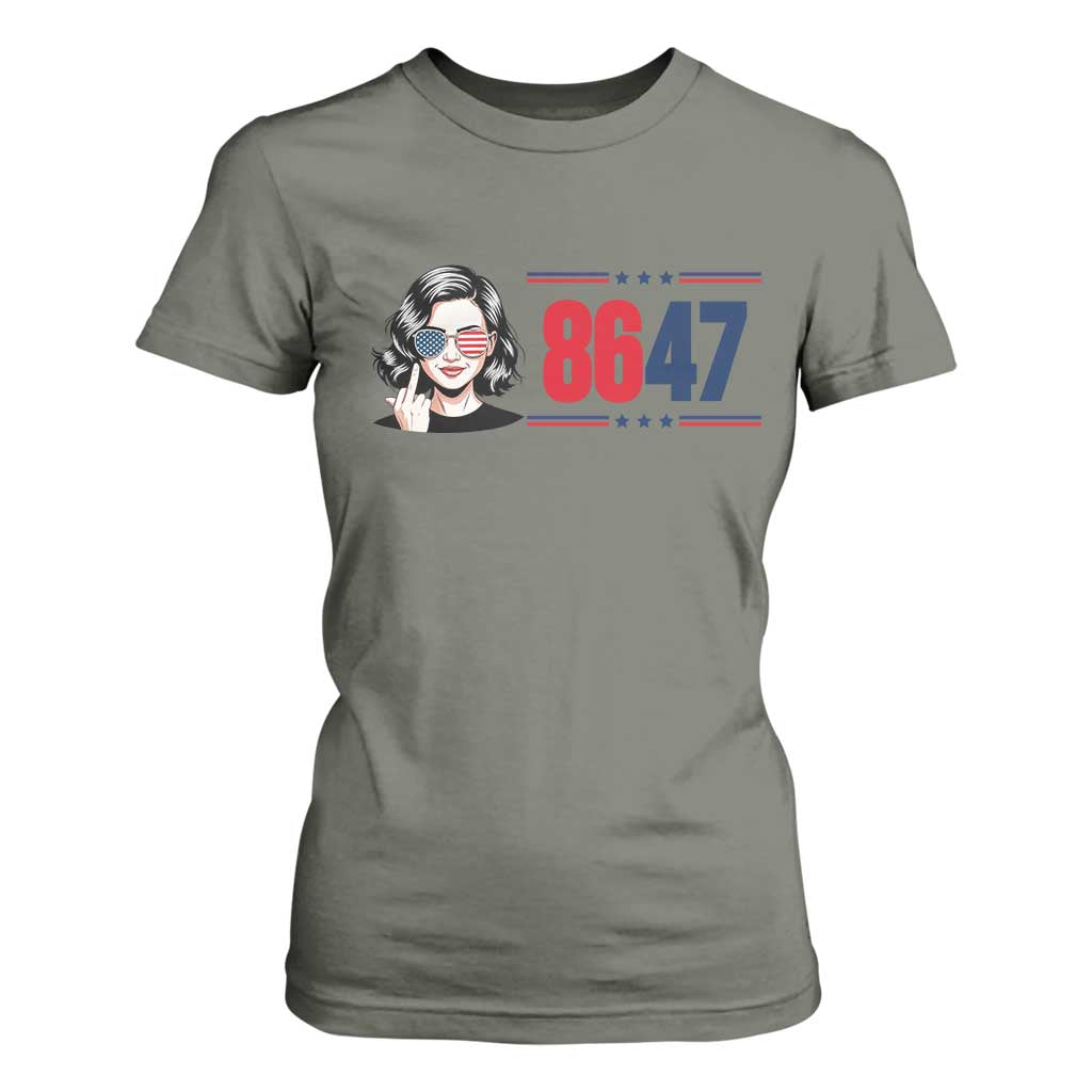 Political Activist 8647 T Shirt For Women Freedom Satire Protest Graphic TS12 Military Green Print Your Wear