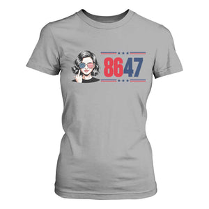 Political Activist 8647 T Shirt For Women Freedom Satire Protest Graphic TS12 Sport Gray Print Your Wear