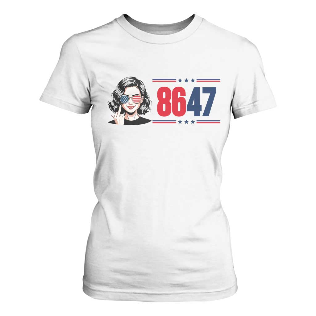 Political Activist 8647 T Shirt For Women Freedom Satire Protest Graphic TS12 White Print Your Wear