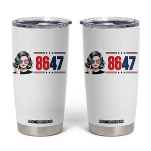 Political Activist 8647 Tumbler Cup Freedom Satire Protest Graphic TS12 White Print Your Wear