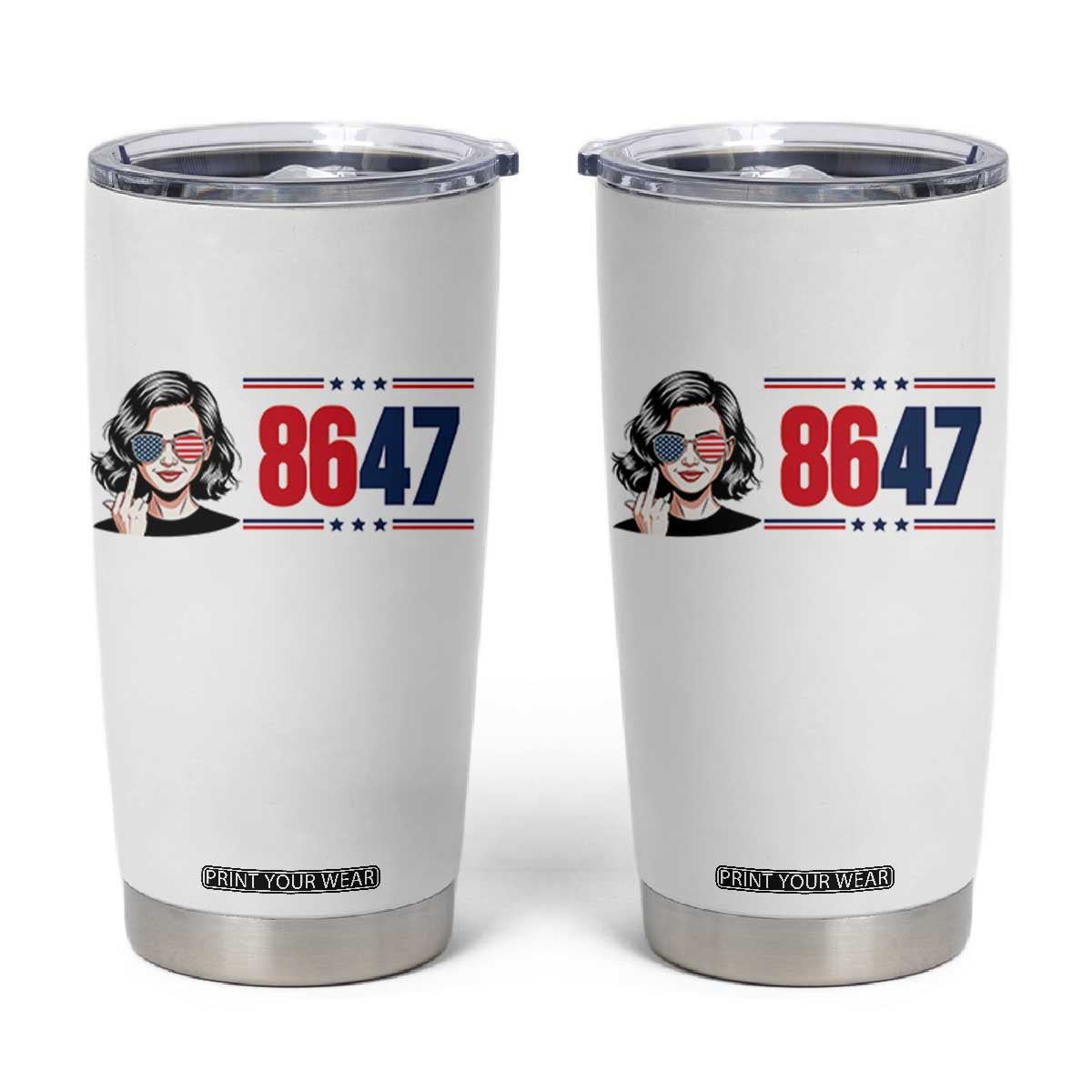 Political Activist 8647 Tumbler Cup Freedom Satire Protest Graphic TS12 White Print Your Wear