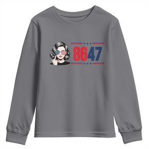 Political Activist 8647 Youth Sweatshirt Freedom Satire Protest Graphic TS12 Charcoal Print Your Wear