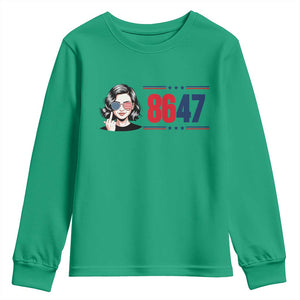 Political Activist 8647 Youth Sweatshirt Freedom Satire Protest Graphic TS12 Irish Green Print Your Wear