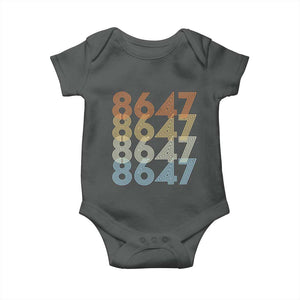 Retro Vintage 8647 Baby Onesie Freedom Protest Stripe Graphic TS12 Dark Heather Print Your Wear