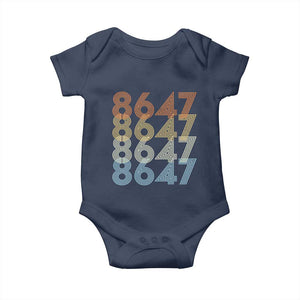 Retro Vintage 8647 Baby Onesie Freedom Protest Stripe Graphic TS12 Navy Print Your Wear