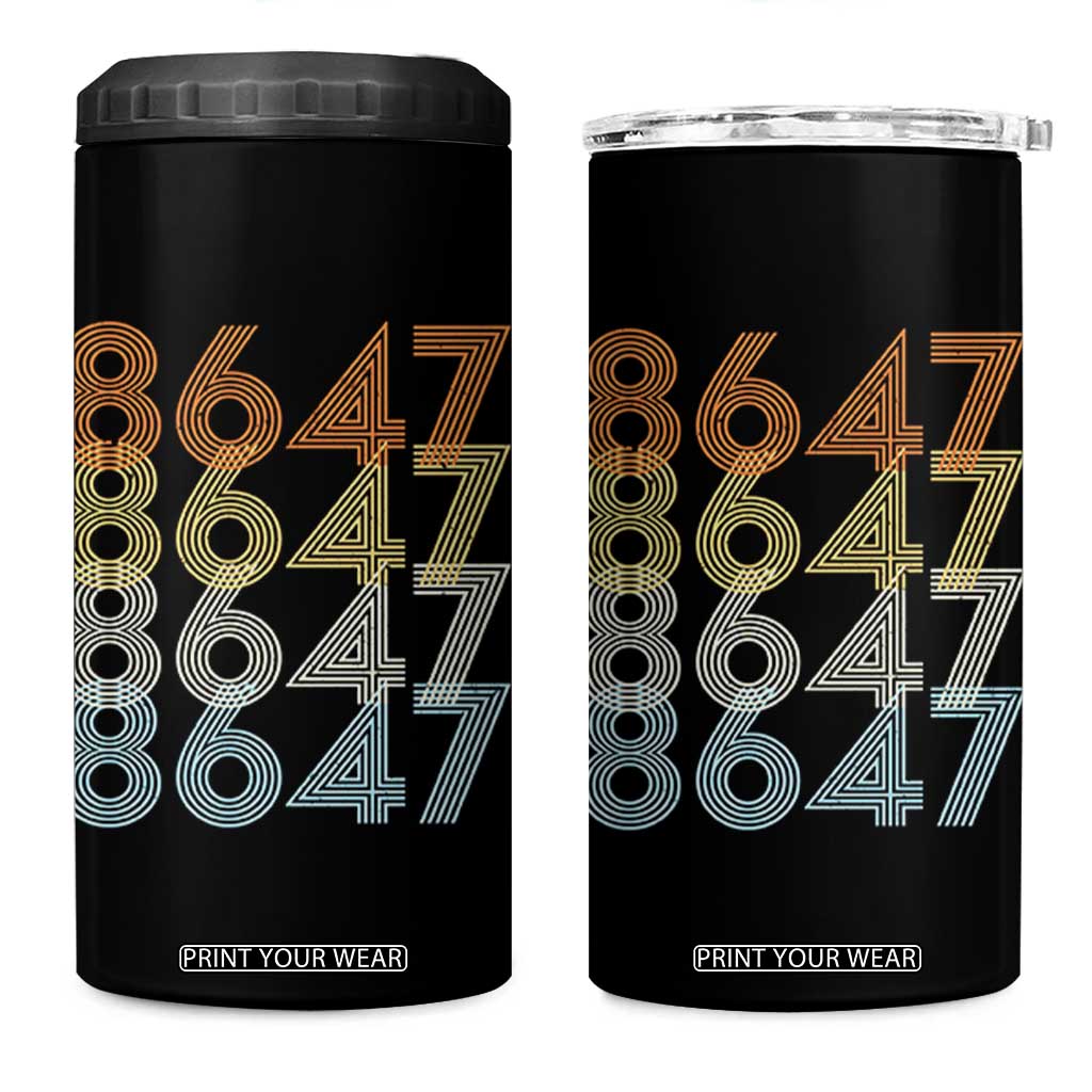 Retro Vintage 8647 4 in 1 Can Cooler Tumbler Freedom Protest Stripe Graphic TS12 One Size: 16 oz Black Print Your Wear