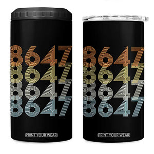 Retro Vintage 8647 4 in 1 Can Cooler Tumbler Freedom Protest Stripe Graphic TS12 One Size: 16 oz Black Print Your Wear