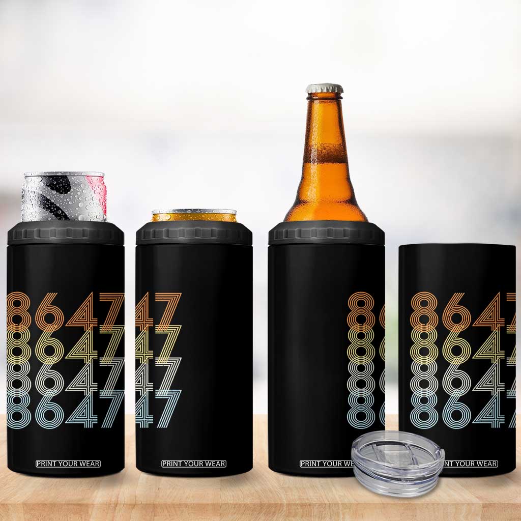 Retro Vintage 8647 4 in 1 Can Cooler Tumbler Freedom Protest Stripe Graphic TS12 Print Your Wear