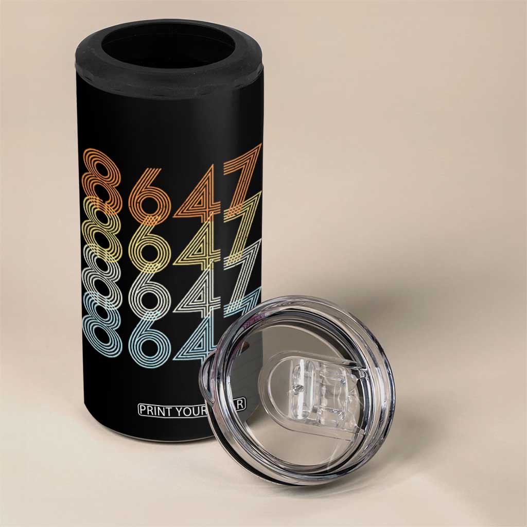 Retro Vintage 8647 4 in 1 Can Cooler Tumbler Freedom Protest Stripe Graphic TS12 Print Your Wear