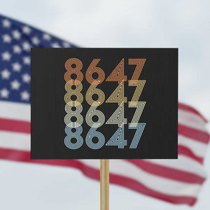 Retro Vintage 8647 Protest Sign Freedom Protest Stripe Graphic TS12 Horizontal 18" × 24" Black Print Your Wear