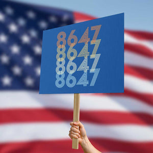 Retro Vintage 8647 Protest Sign Freedom Protest Stripe Graphic TS12 Horizontal 18" × 24" Blue Print Your Wear