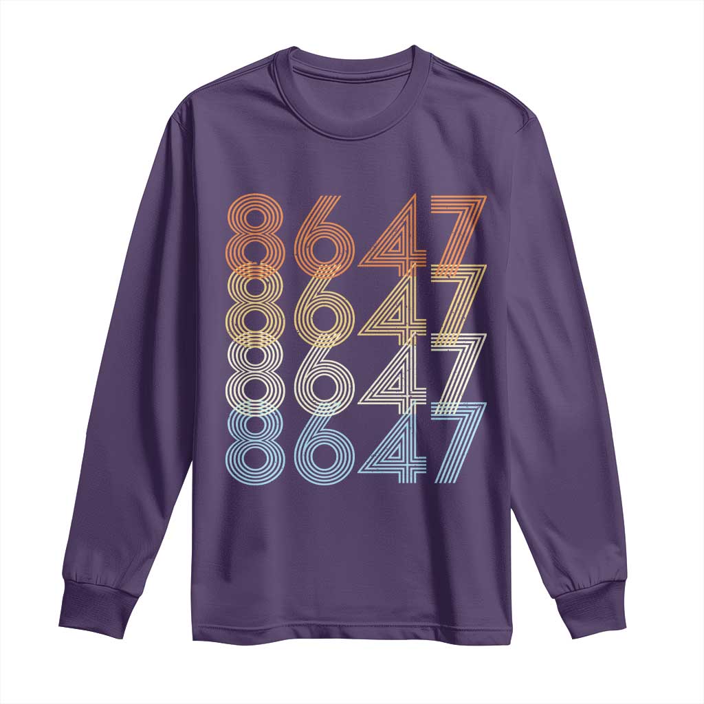 Retro Vintage 8647 Long Sleeve Shirt Freedom Protest Stripe Graphic TS12 Purple Print Your Wear