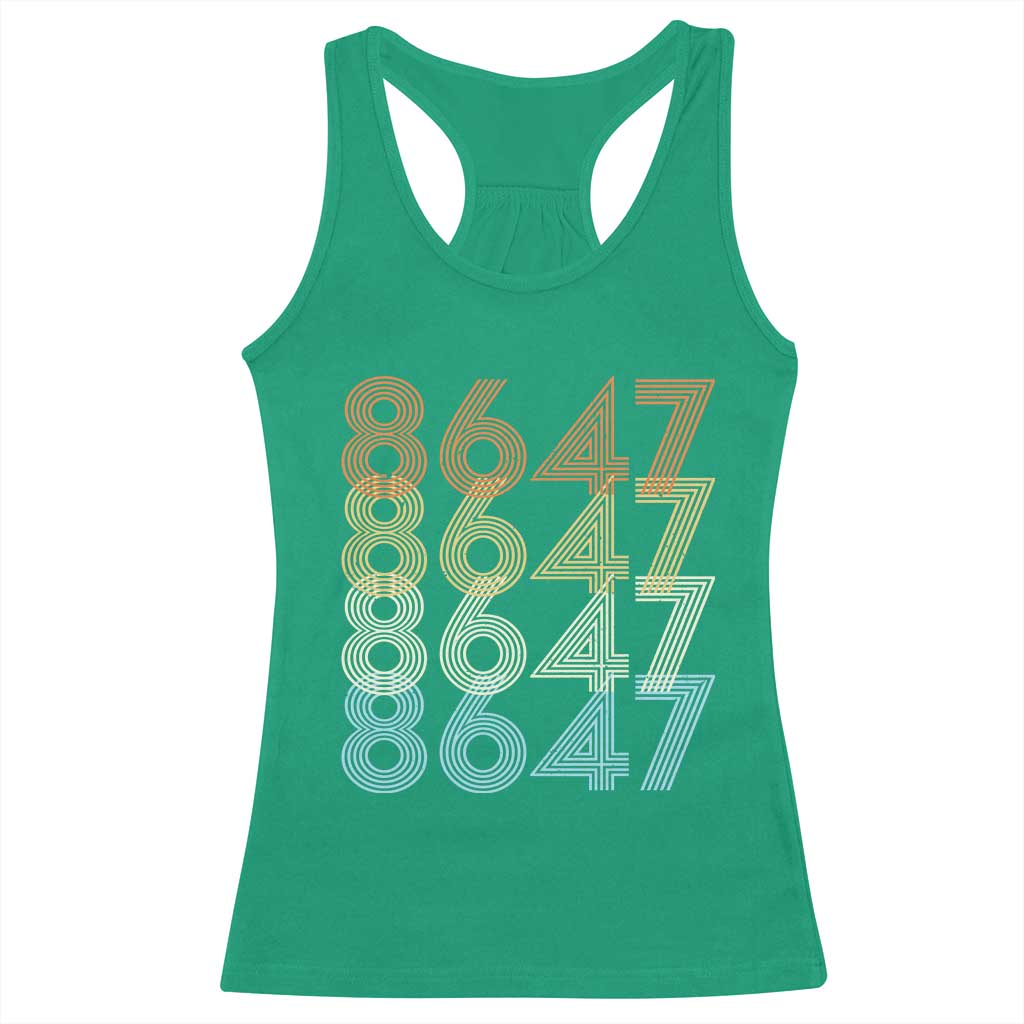 Retro Vintage 8647 Racerback Tank Top Freedom Protest Stripe Graphic TS12 Irish Green Print Your Wear