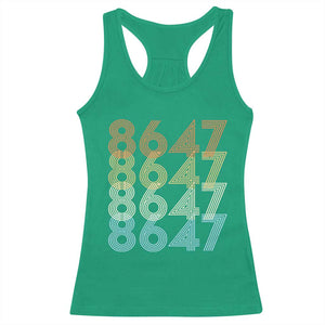 Retro Vintage 8647 Racerback Tank Top Freedom Protest Stripe Graphic TS12 Irish Green Print Your Wear