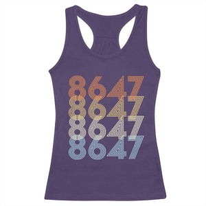 Retro Vintage 8647 Racerback Tank Top Freedom Protest Stripe Graphic TS12 Purple Print Your Wear