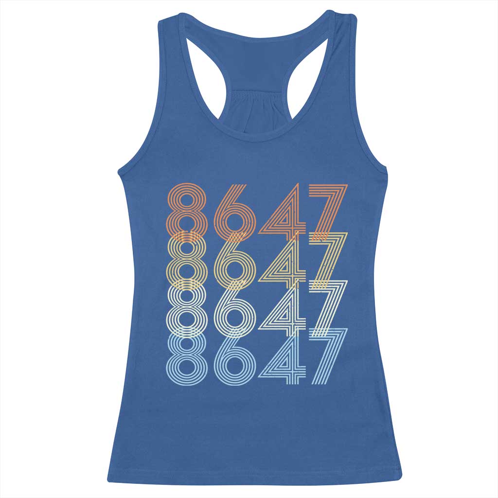 Retro Vintage 8647 Racerback Tank Top Freedom Protest Stripe Graphic TS12 Royal Blue Print Your Wear
