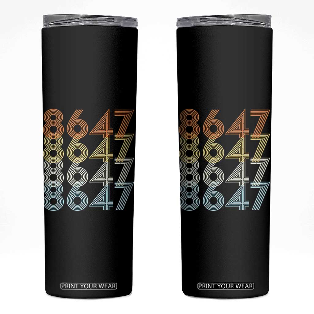 Retro Vintage 8647 Skinny Tumbler Freedom Protest Stripe Graphic TS12 Black Print Your Wear