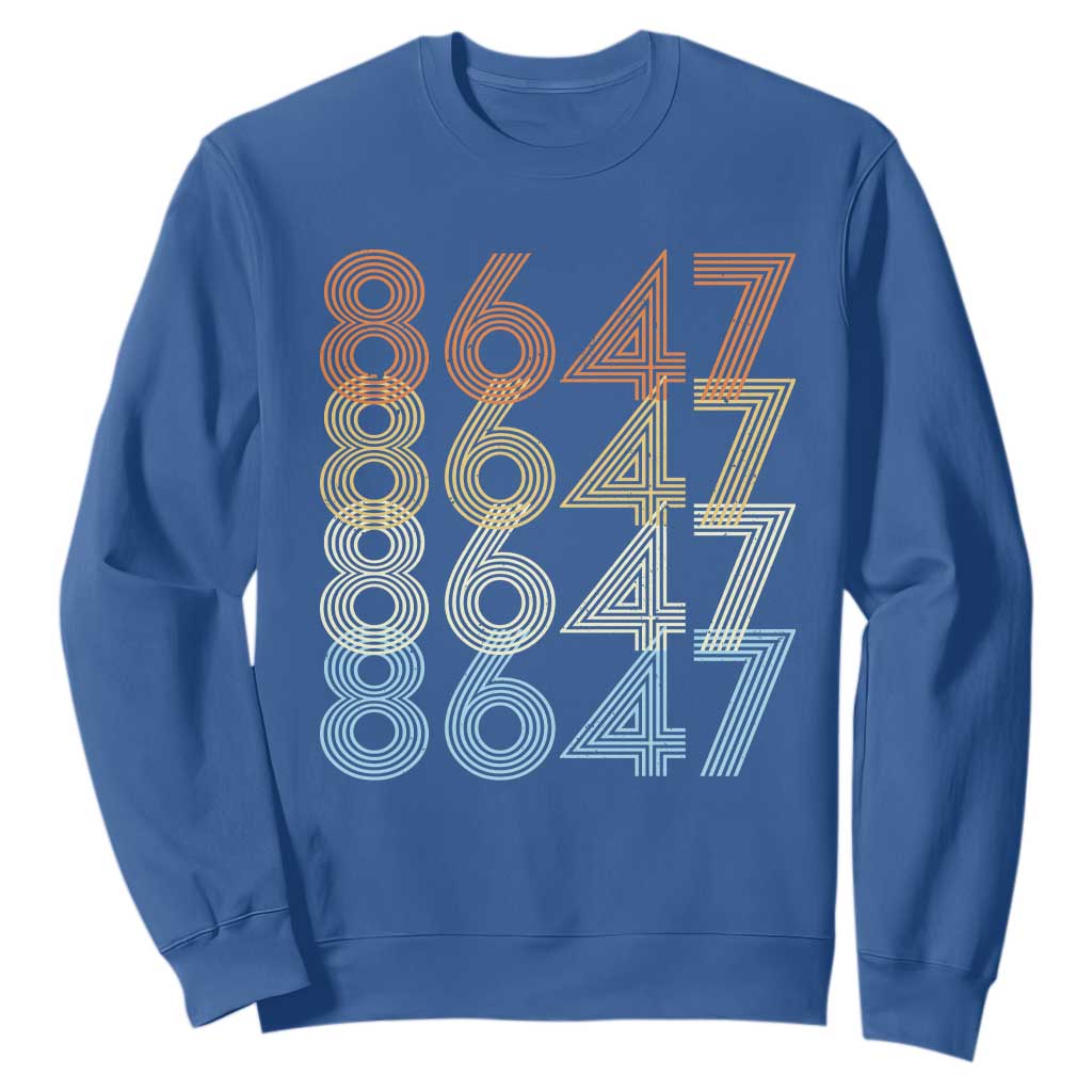 Retro Vintage 8647 Sweatshirt Freedom Protest Stripe Graphic TS12 Royal Blue Print Your Wear