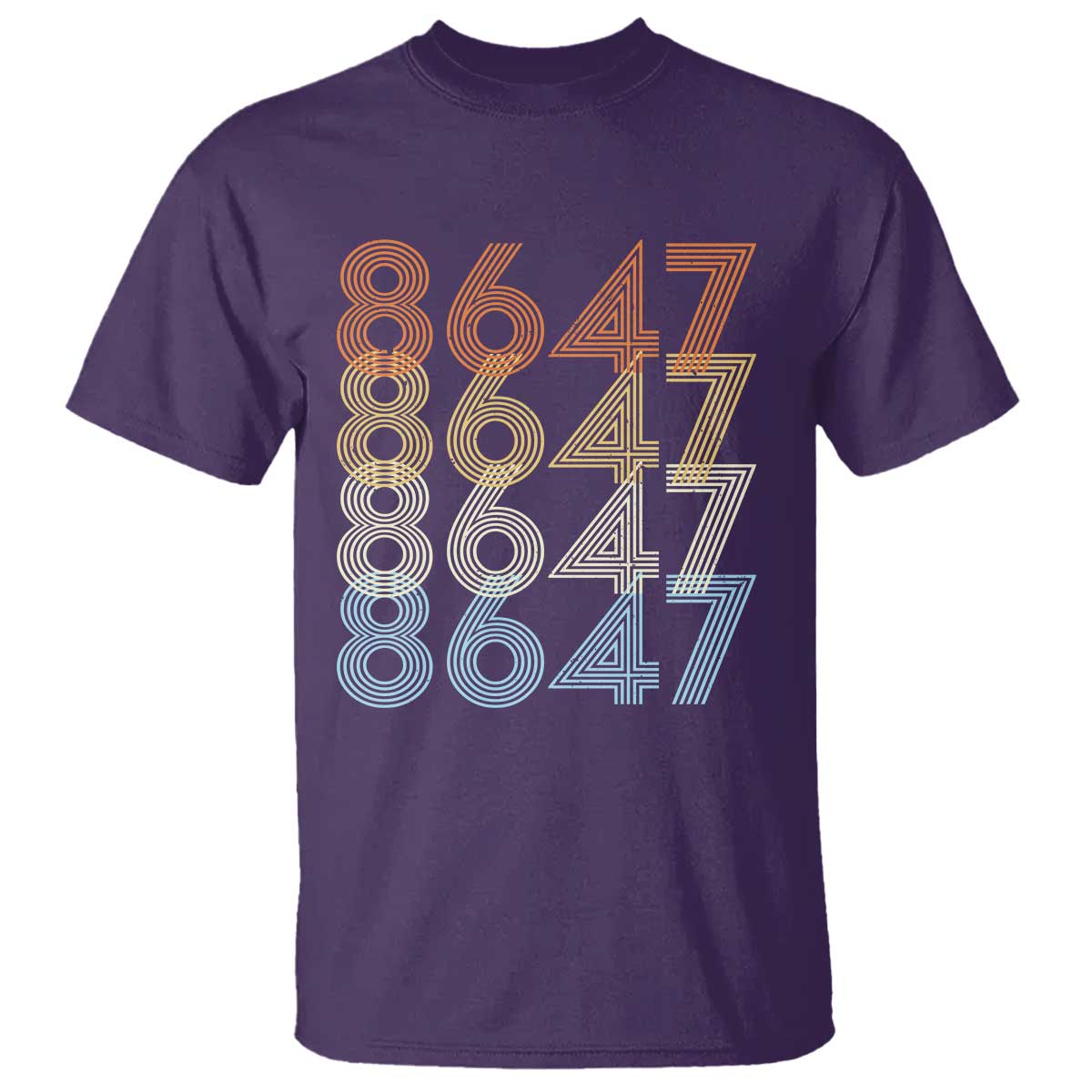 Retro Vintage 8647 T Shirt Freedom Protest Stripe Graphic TS12 Purple Print Your Wear