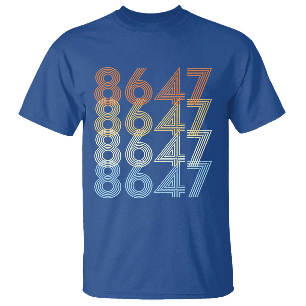 Retro Vintage 8647 T Shirt Freedom Protest Stripe Graphic TS12 Royal Blue Print Your Wear