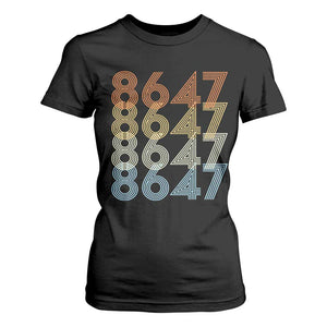 Retro Vintage 8647 T Shirt For Women Freedom Protest Stripe Graphic TS12 Black Print Your Wear
