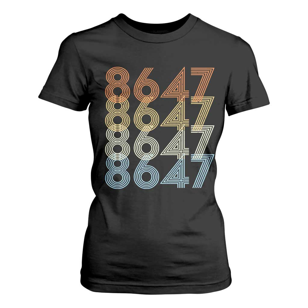 Retro Vintage 8647 T Shirt For Women Freedom Protest Stripe Graphic TS12 Black Print Your Wear
